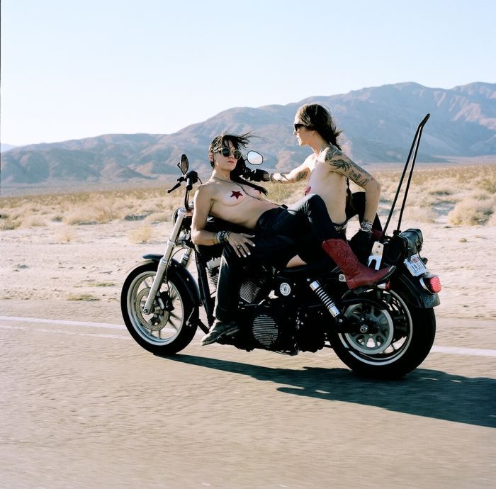 Girls on a motorcycle in Sarajevo