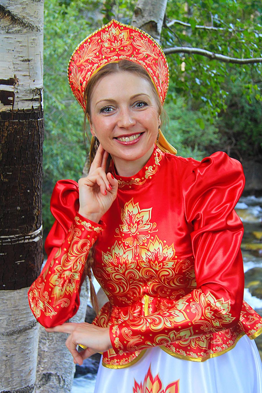 Women in Slavic costumes in Sarajevo