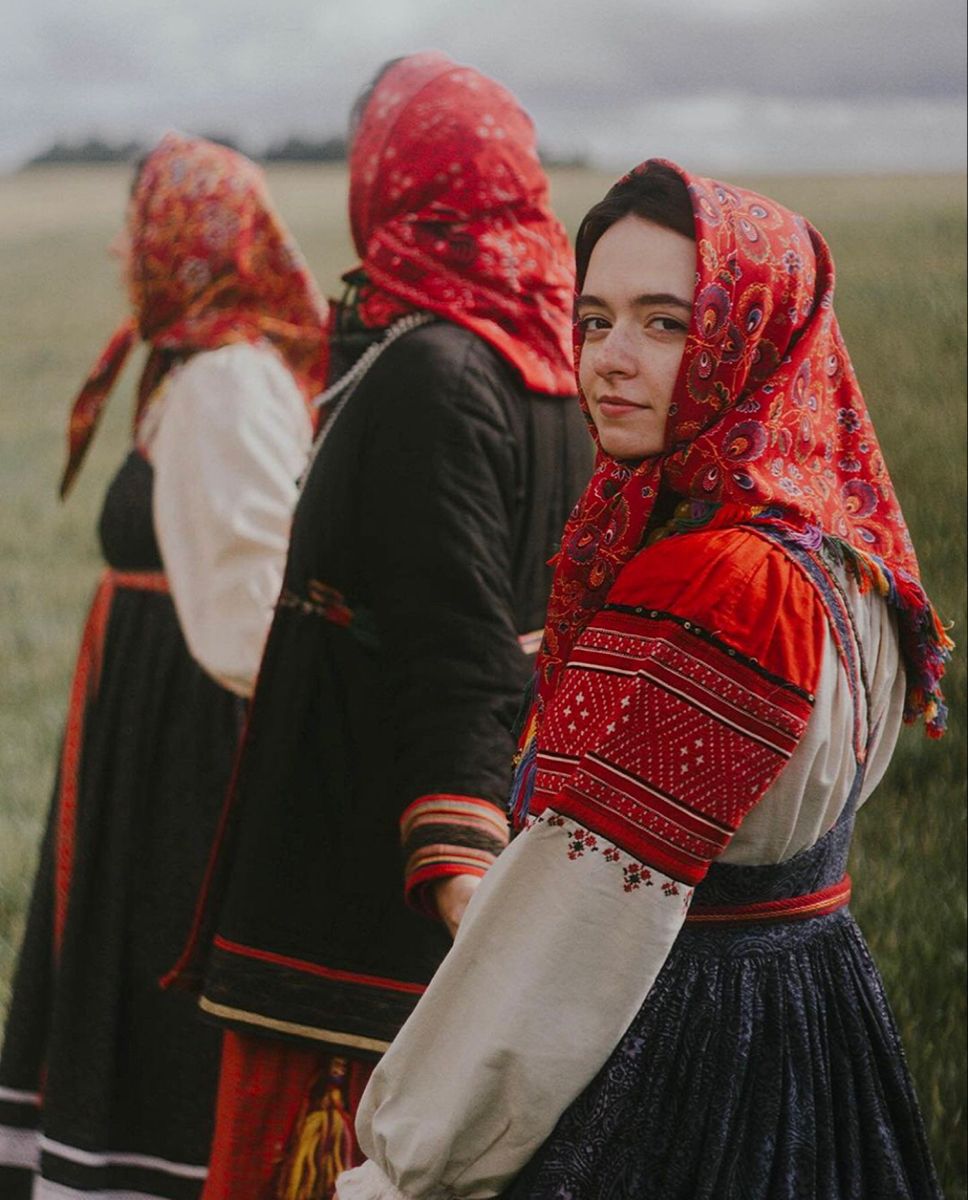 Women in Slavic costumes in Sarajevo