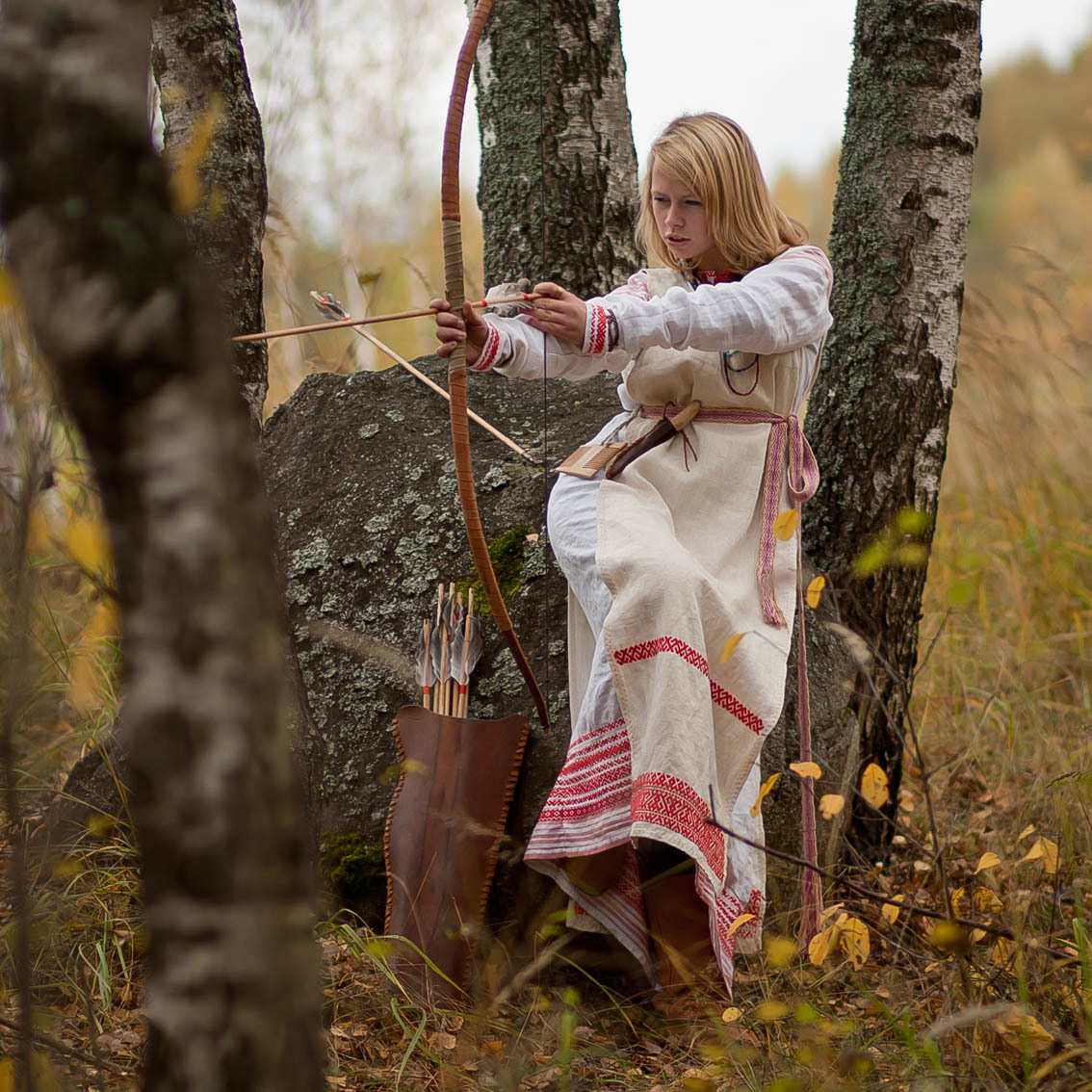 Sexy photo Girls in Slavic costumes in Sarajevo